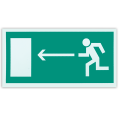 Знак эвакуационный "Направление к эвакуацион.выходу налево", 300*150мм, самокл, фотолюминесцентный, Е 04