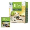 Чай TESS (Тесс) "Lime", зеленый с цедрой цитрусовых, 100 пакетиков по 1,5 г